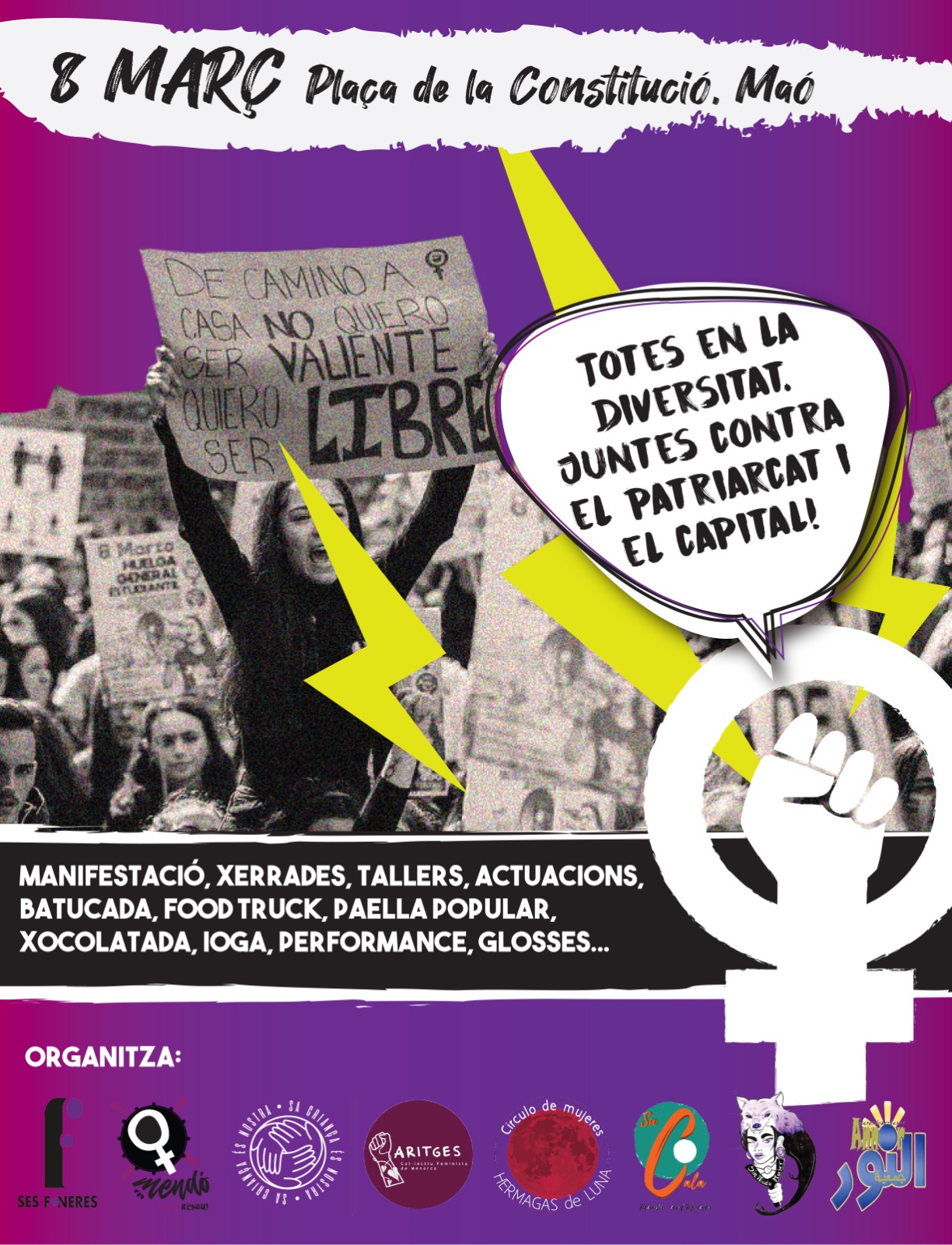 Cartell manifestació 8M Menorca