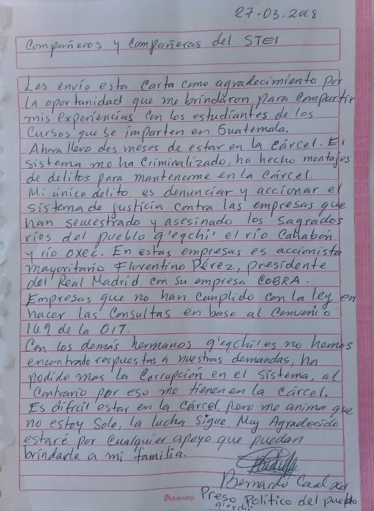 carta bernardo petit
